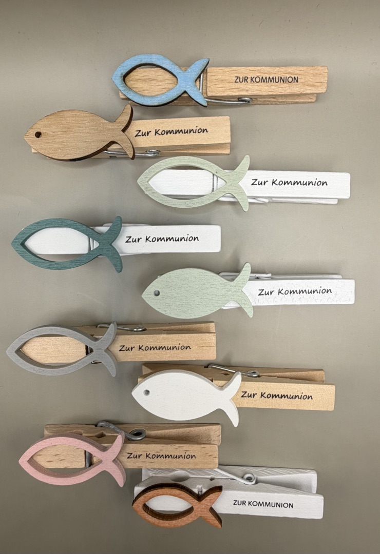 Deko-Wäscheklammer - Fisch & Zur Kommunion