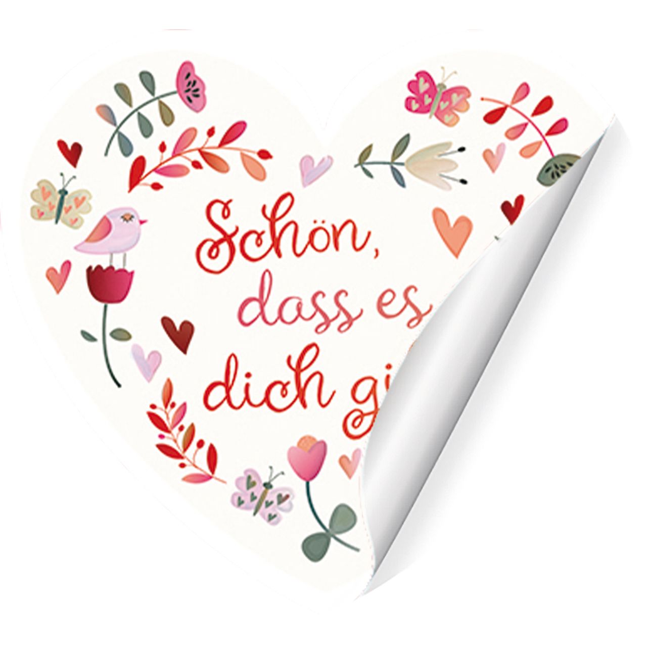 Aufkleber-Grußkarte – Schön, dass es dich gibt & 4er Set