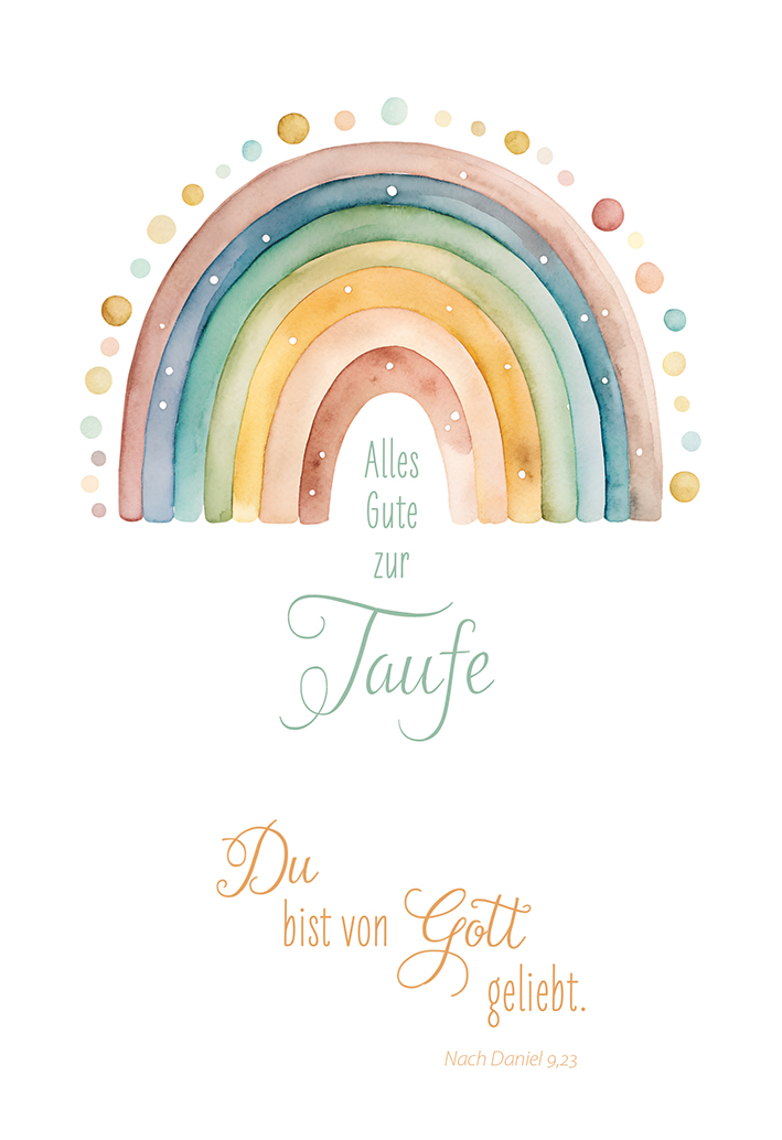 Karte  zur Taufe - Du bist von Gott geliebt