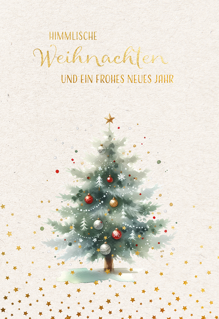 Weihnachtskarte - Himmlische Weihnachten und ein frohes neues Jahr