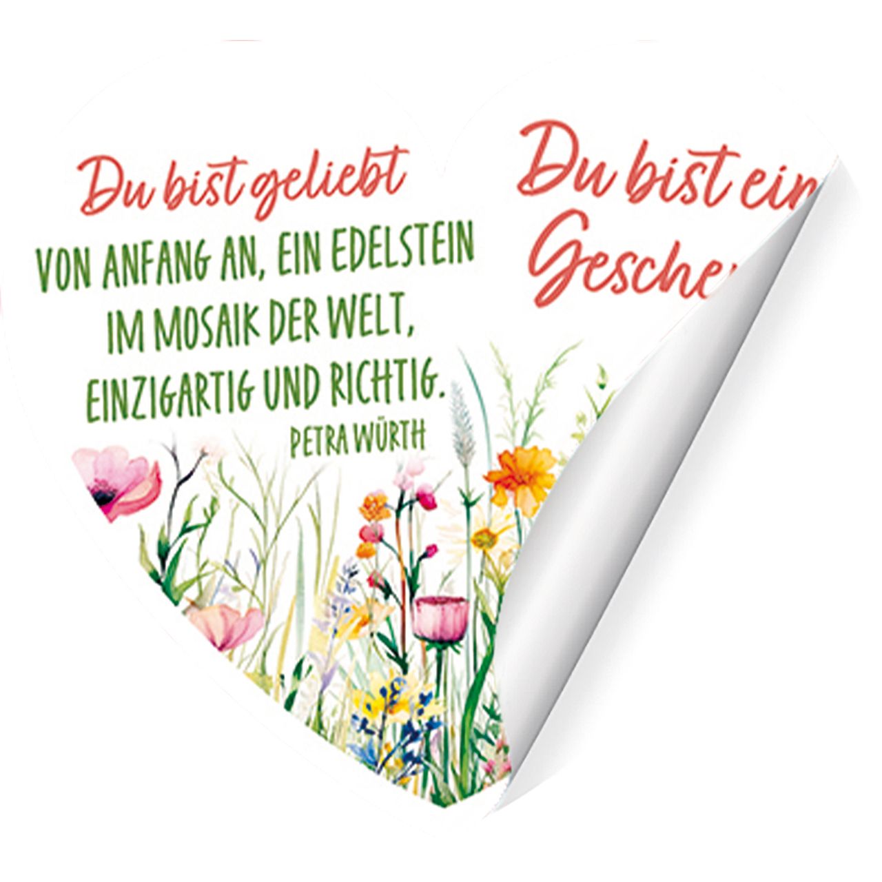 Aufkleber-Grußkarte – Du bist ein Geschenk & 4er Set