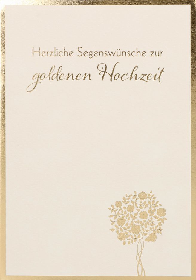 Text Für Karte Zur Goldenen Hochzeit Karte zur Goldenen Hochzeit - Vollkommenheit & Segenswünsche | 8706-115