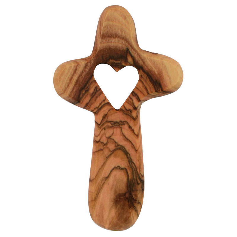 Handkreuz - Herz & Olivenholz