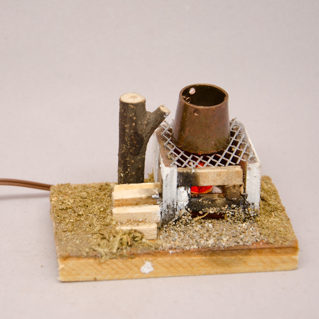 Krippenzubehör ? Feuerstelle mit Topf Krippenzubehör ? Feuerstelle mit Topf