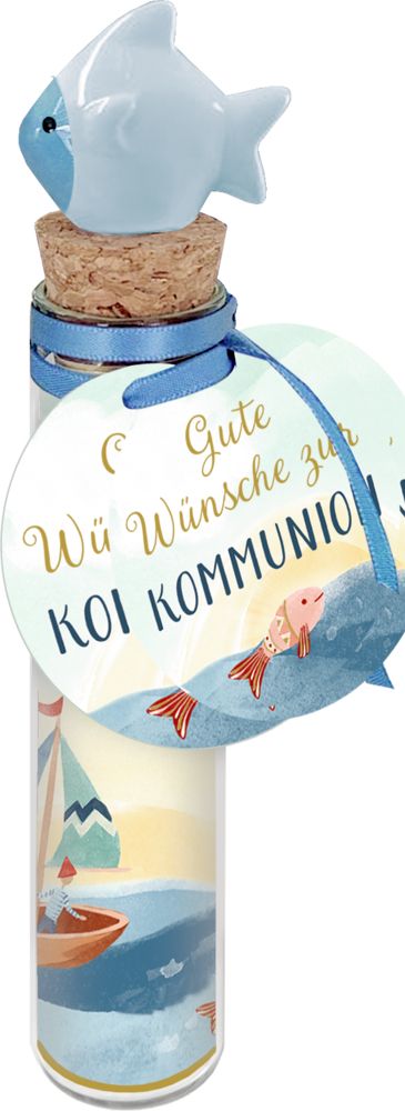 Wunscherfüller zur Kommunion - Gute Wünsche & Fischfigur Wunscherfüller zur Kommunion - Gute Wünsche & Fischfigur