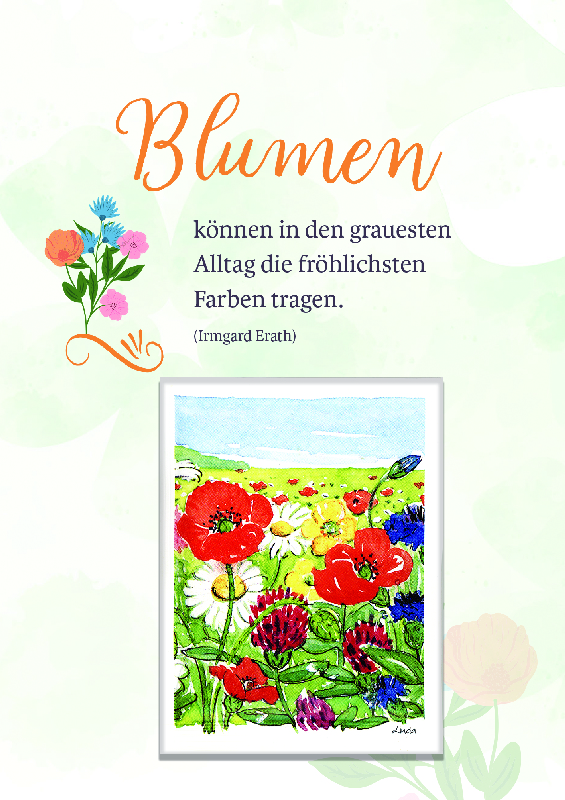 Neutrale Karte - Fröhliche Farben & Blumensamen