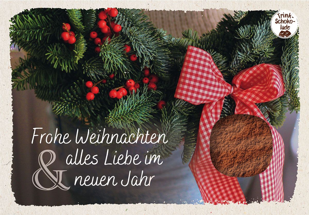 Schokokarte zu Weihnachten - Frohe Weihnachten