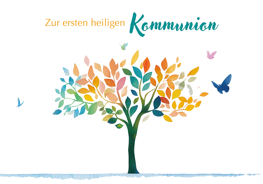 Karte zur Kommunion - Glücksmomente & Schmetterling