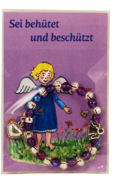Kinderarmband - Sei behütet und beschützt & Lila Kinderarmband - Sei behütet und beschützt & Lila
