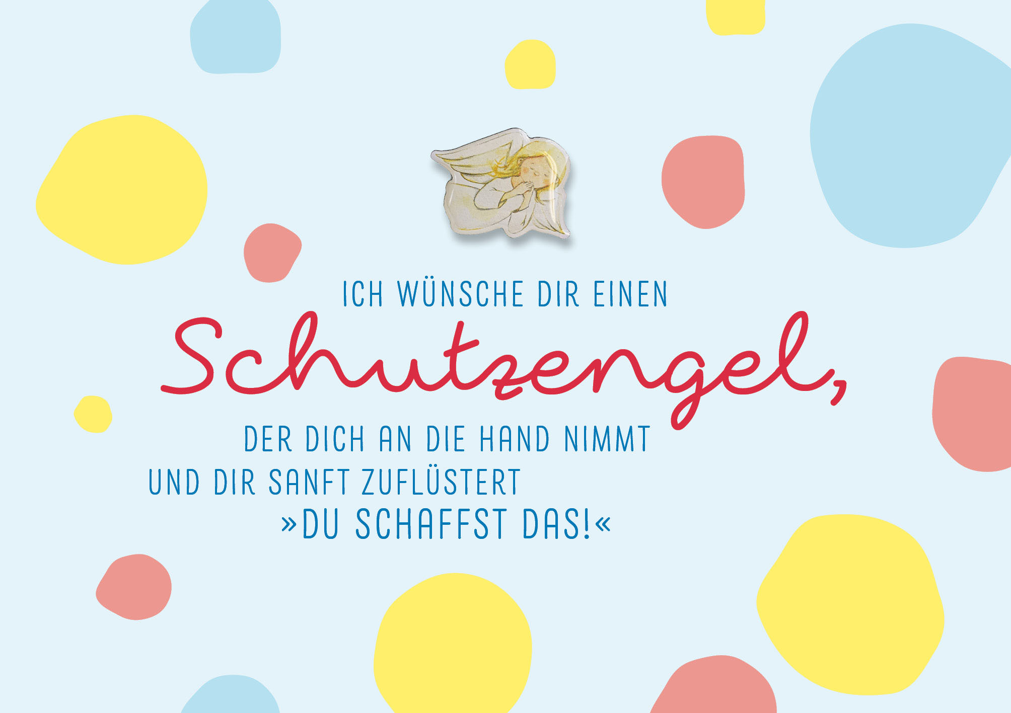 Neutrale Karte - Ich wünsche dir  & Schutzengel-Pin Neutrale Karte - Ich wünsche dir  & Schutzengel-Pin