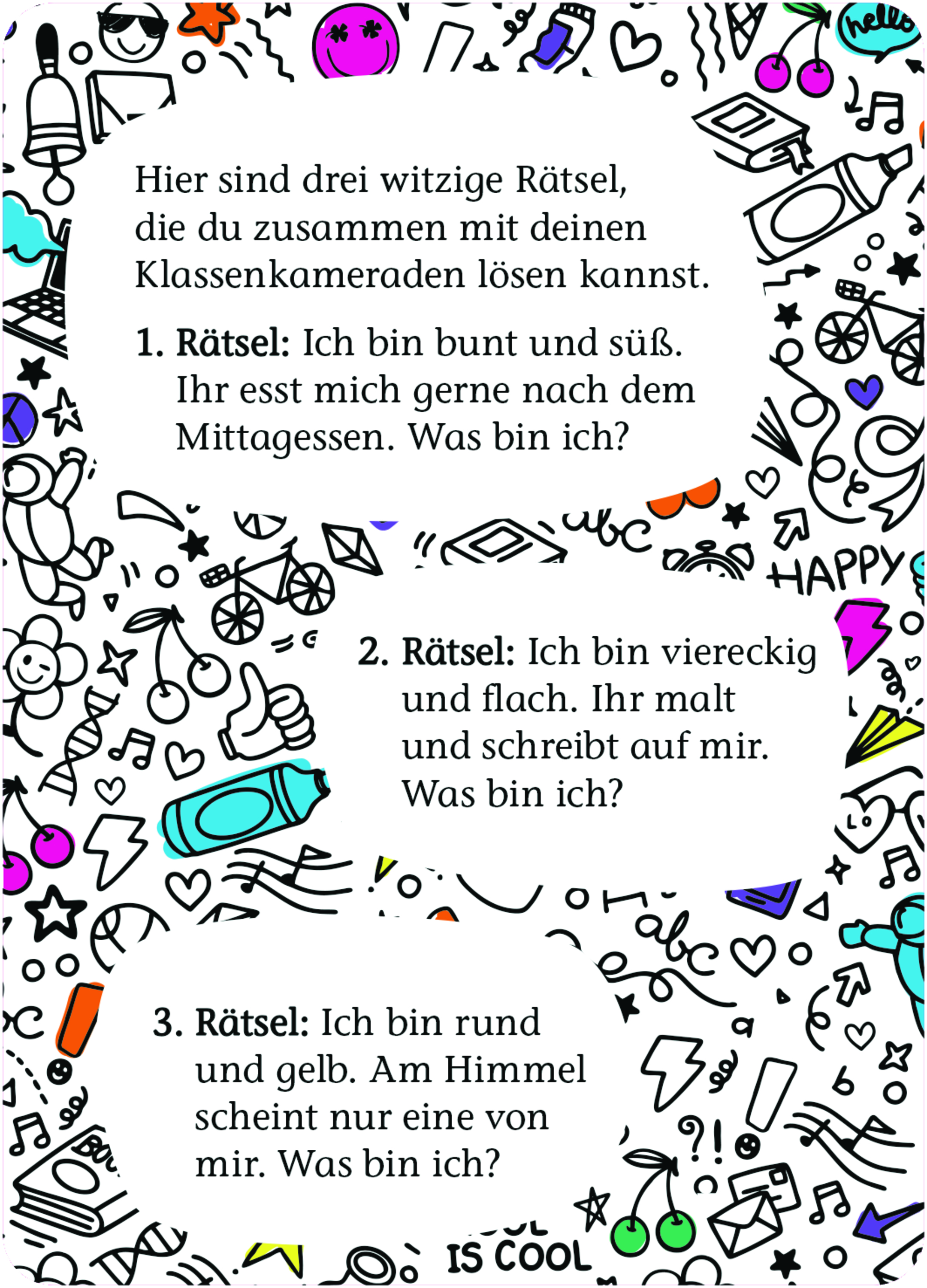 Kartenbox zum Schulstart - Pausen-Spiele Kartenbox zum Schulstart - Pausen-Spiele