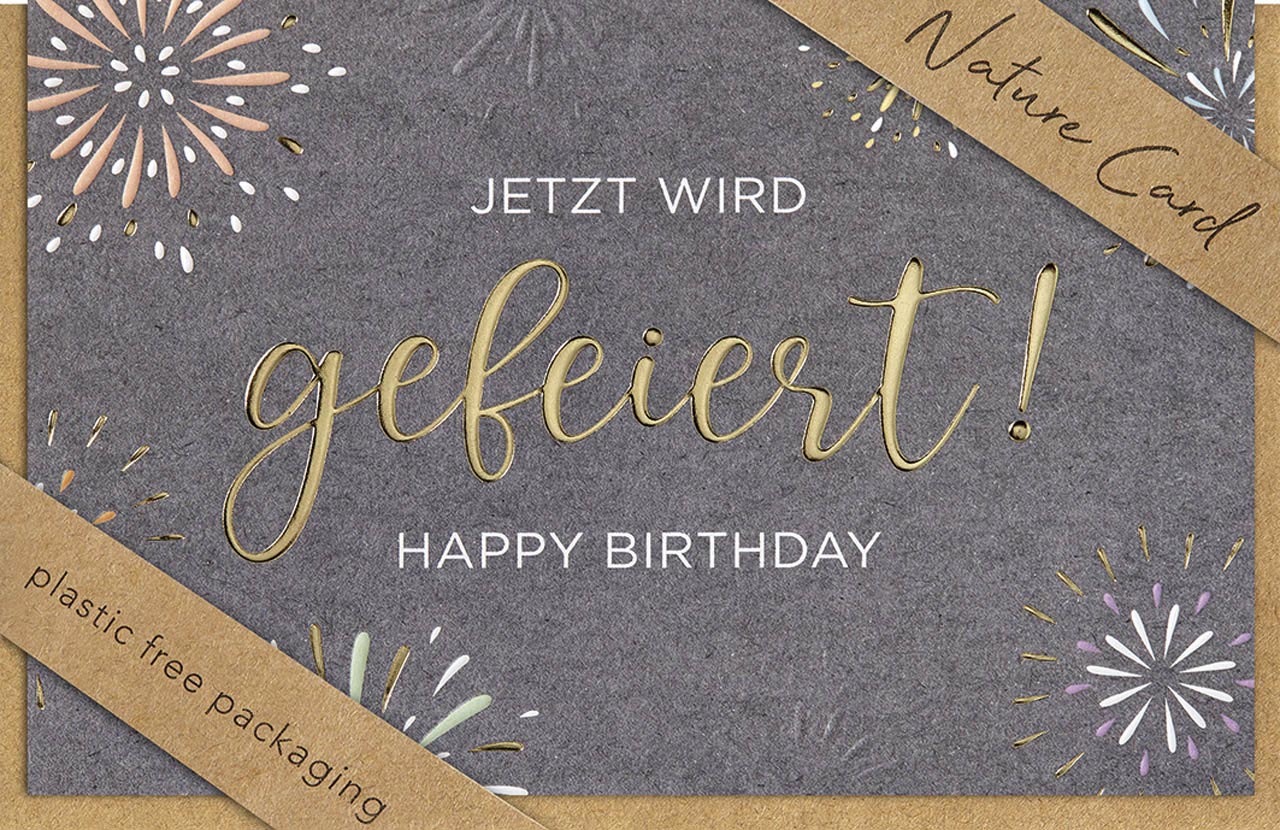 Karte zum Geburtstag - Jetzt wird gefeiert