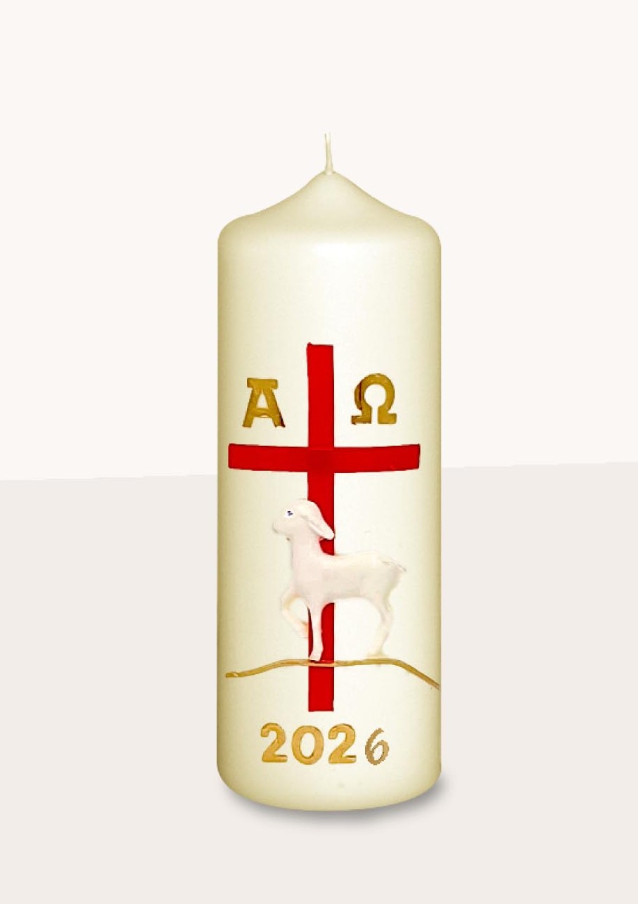 Osterkerze - Lamm & mit Jahreszahl