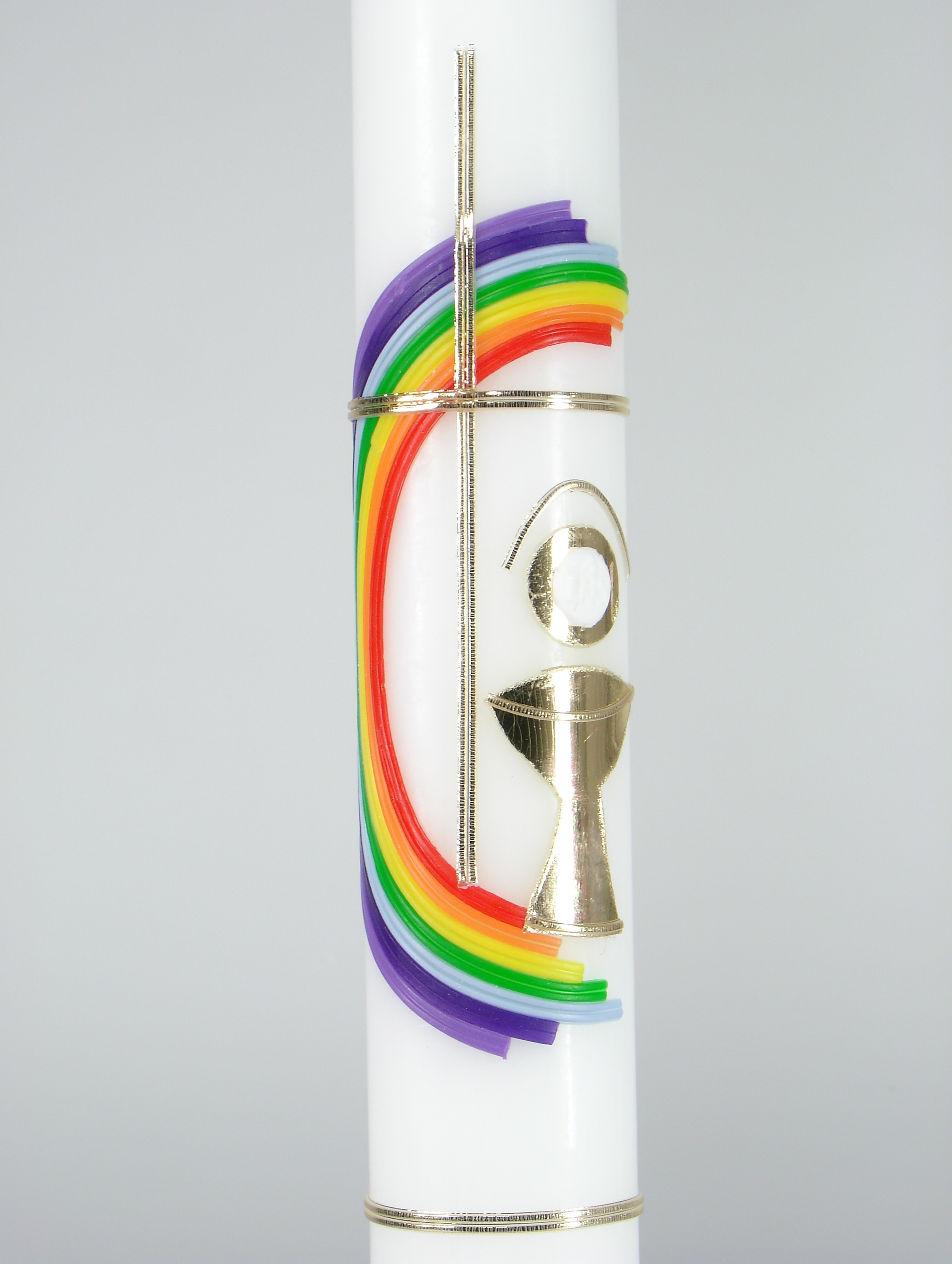 Kommunionkerze - Regenbogen-Kreis Kommunionkerze - Regenbogen-Kreis