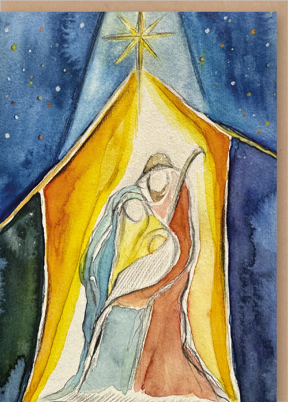 Weihnachtskarte - Heilige Familie