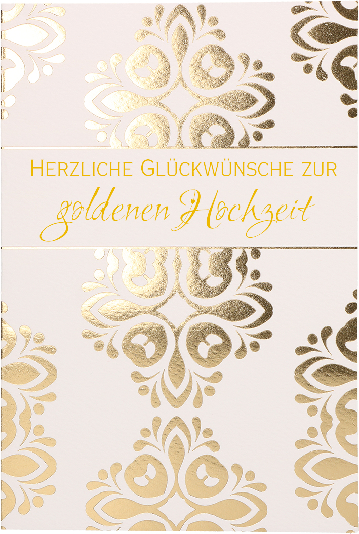 Karte zur goldenen Hochzeit - Goldene Ornamente Karte zur goldenen Hochzeit - Goldene Ornamente