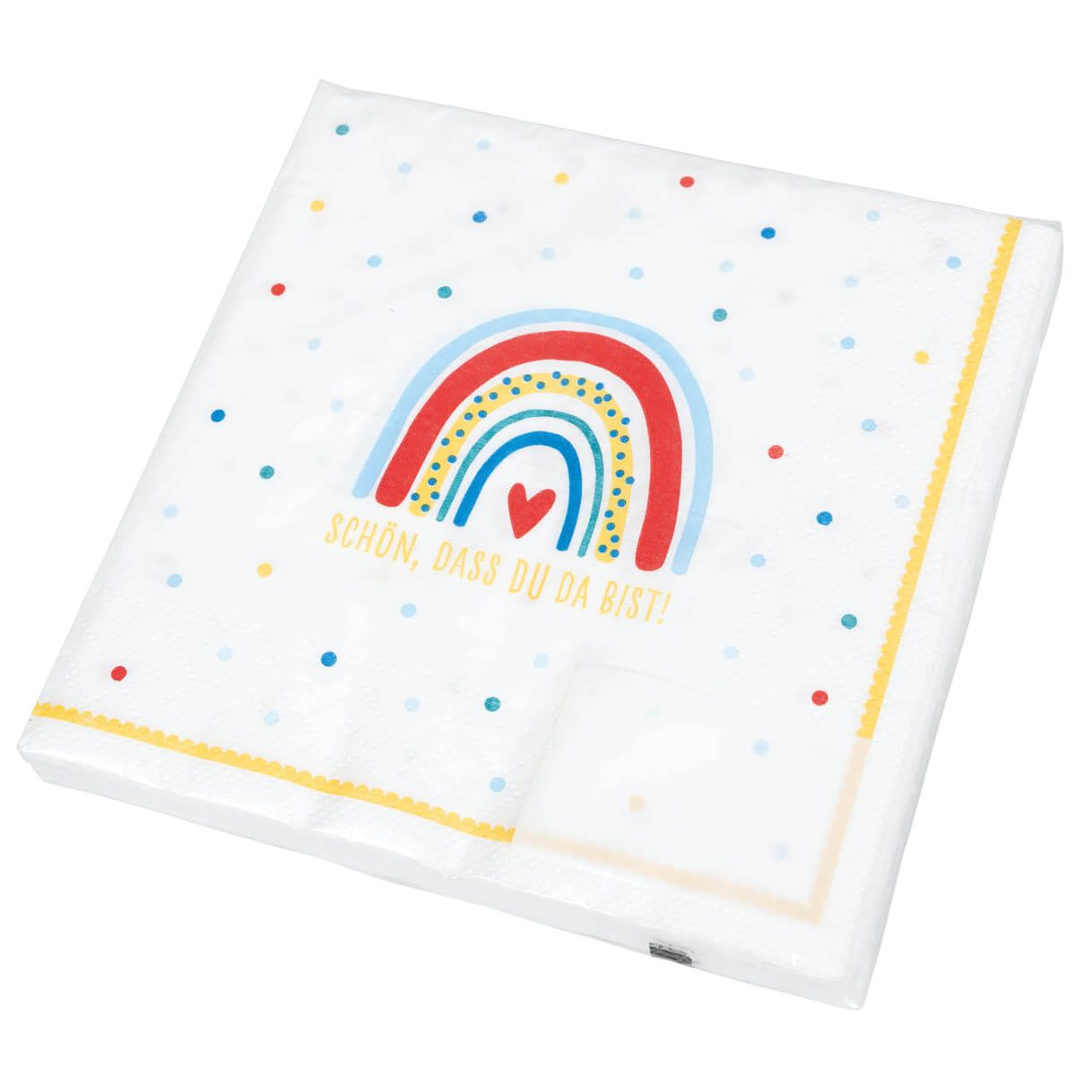 Servietten - Schön, dass du da bist & Regenbogen Servietten - Schön, dass du da bist & Regenbogen