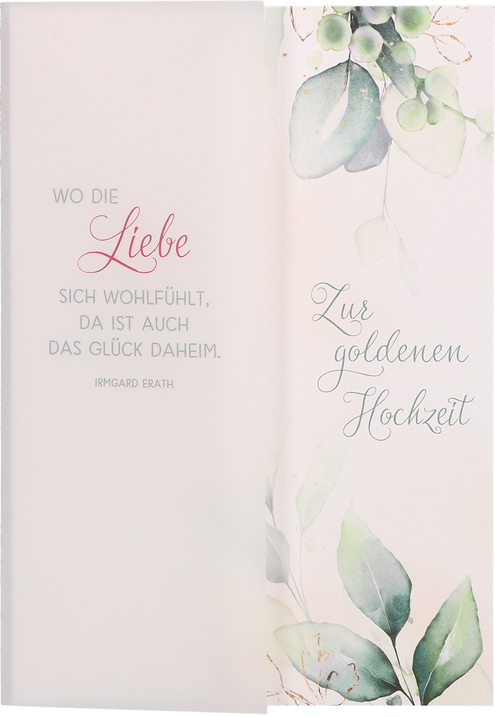 Karte zur Goldenen Hochzeit - Wo die Liebe sich wohlfühlt Karte zur Goldenen Hochzeit - Wo die Liebe sich wohlfühlt