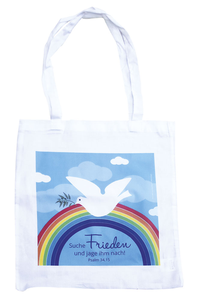 Baumwolltasche - Jahreslosung 2019 & Regenbogen Baumwolltasche - Jahreslosung 2019 & Regenbogen