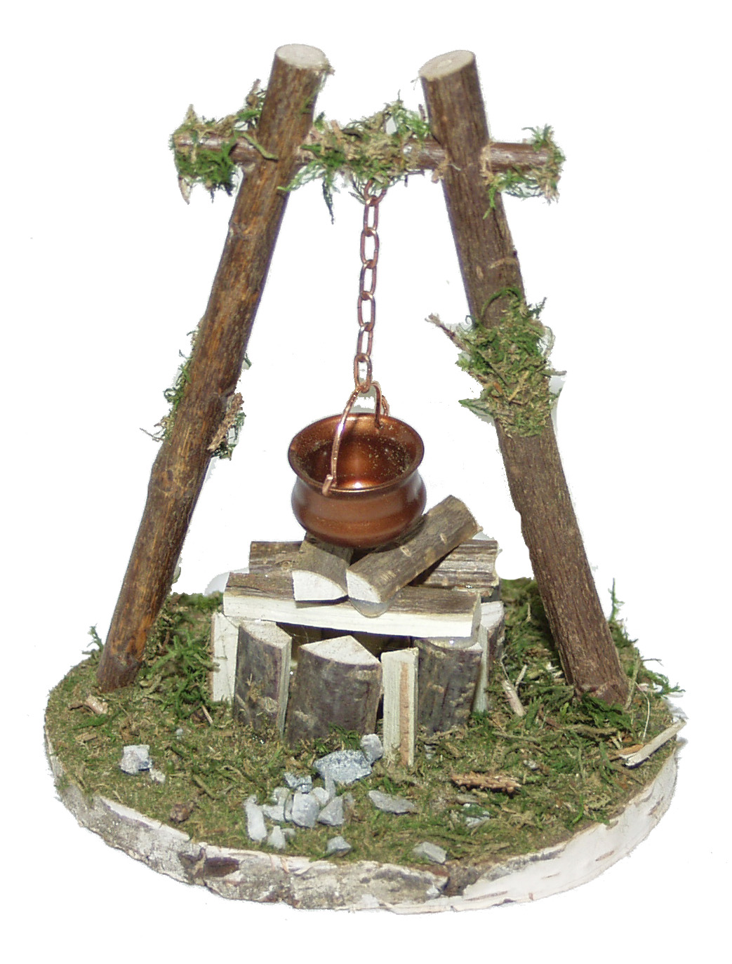 Krippenzubehör - Lagerfeuer mit Beleuchtung & Rund Krippenzubehör - Lagerfeuer mit Beleuchtung & Rund