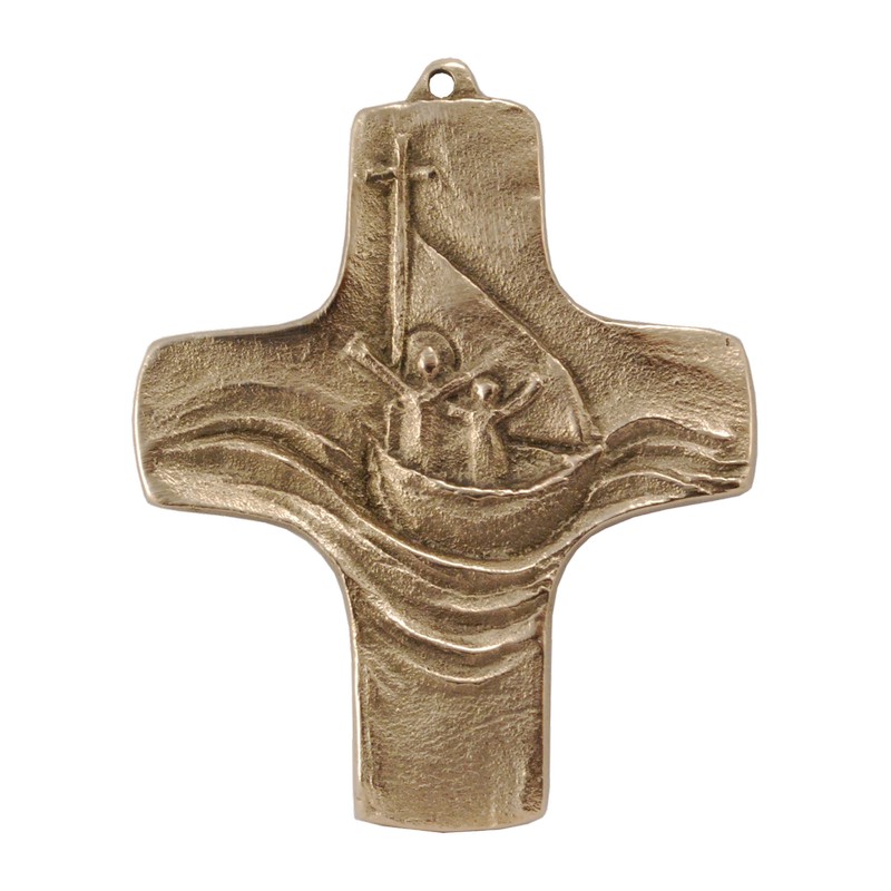 Bronzekreuz - Schiff und Wellen Bronzekreuz - Schiff und Wellen