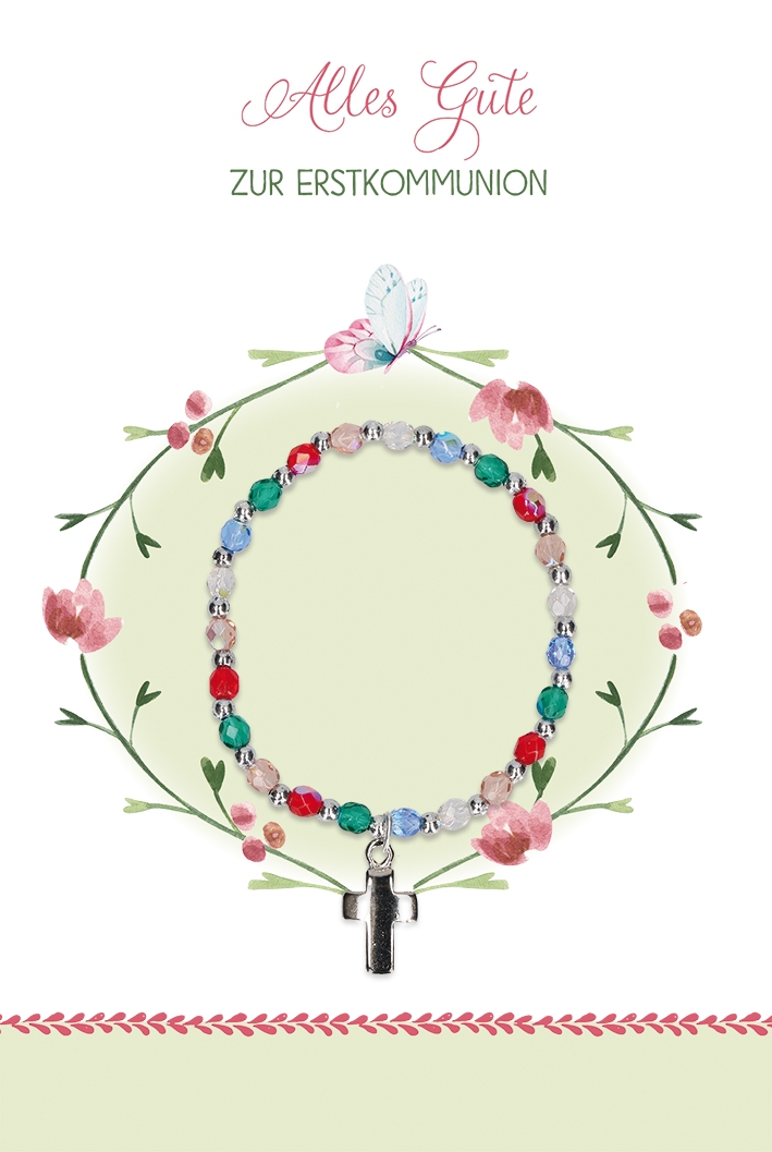 Karte zur Kommunion - Lass den Glauben & Armband Karte zur Kommunion - Lass den Glauben & Armband