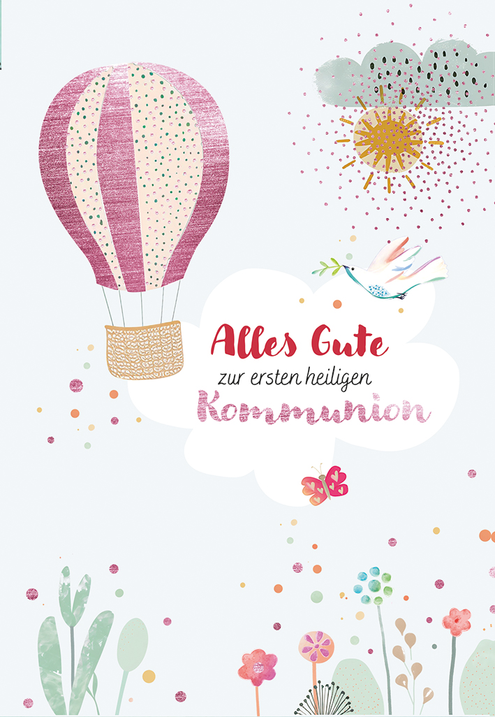 Karte zur Kommunion - Jesus begleitet... & Geldgeschenk