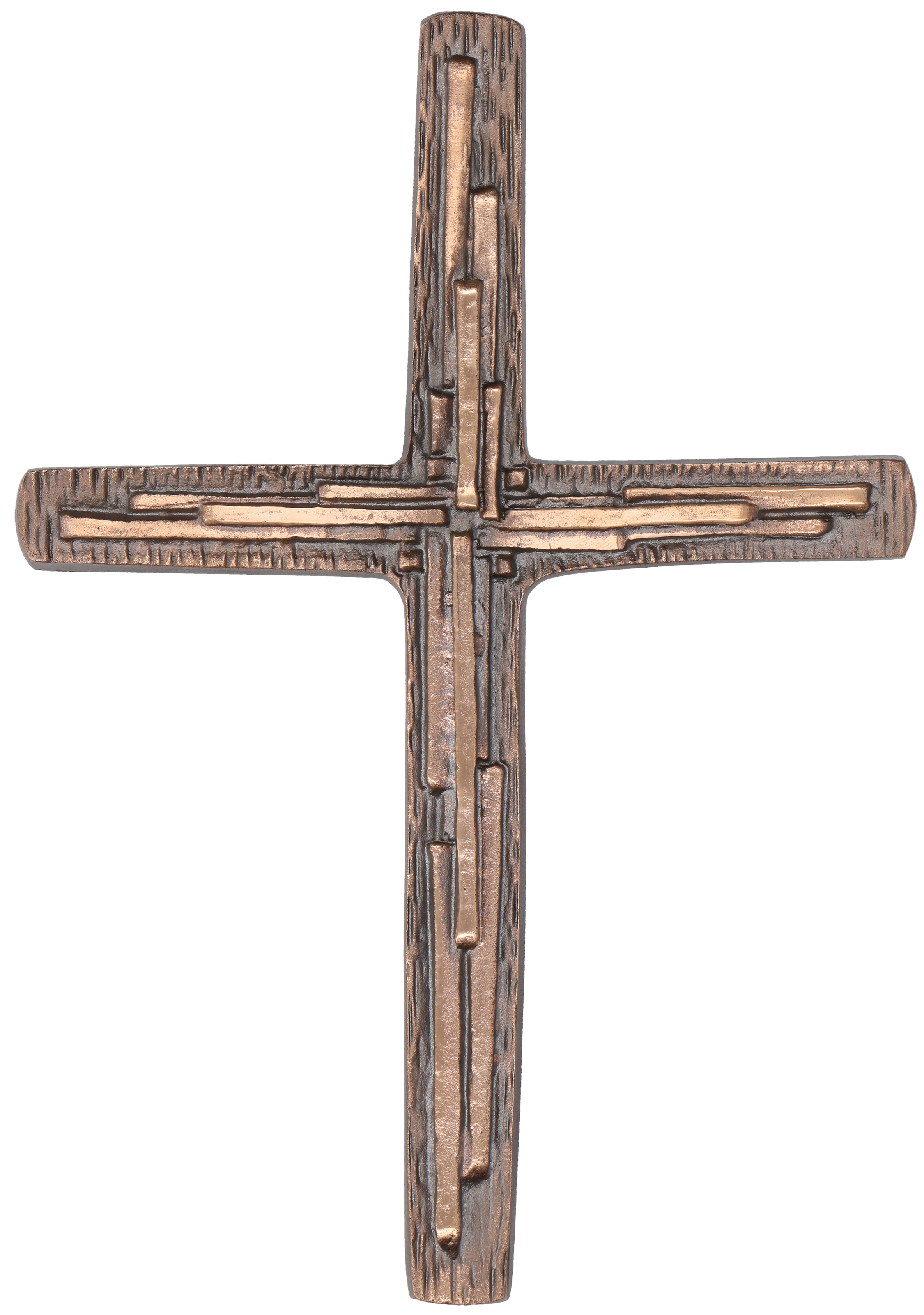 Schmuckkreuz aus Bronze - Schlicht & Streifen Schmuckkreuz aus Bronze - Schlicht & Streifen