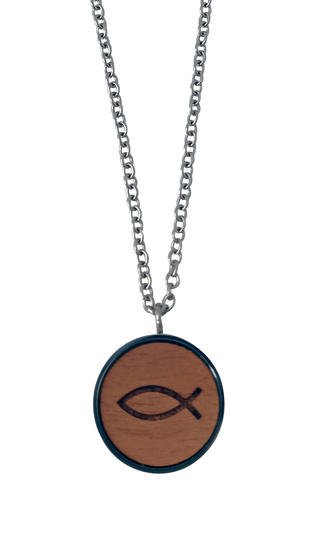 Halskette - Fisch & Nuss-Holz Halskette - Fisch & Nuss-Holz