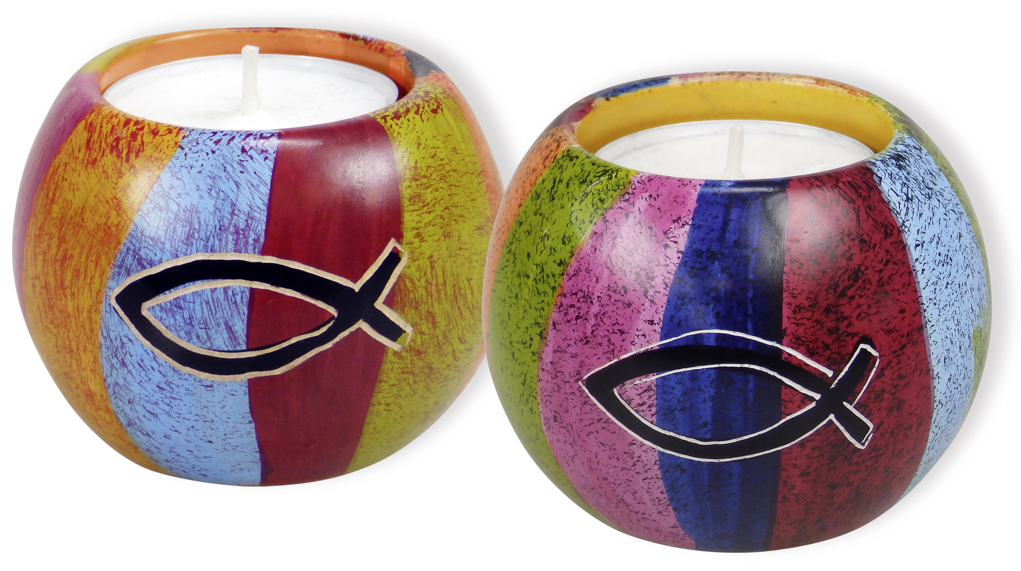 Teelichthalter - Speckstein-Fisch & Regenbogen Teelichthalter - Speckstein-Fisch & Regenbogen