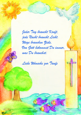 Karte zur Taufe - Jeder Tag braucht Kraft
