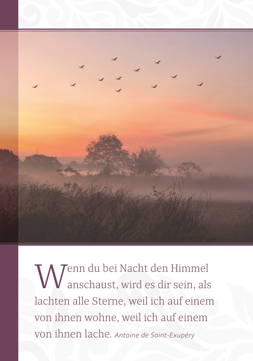 Trauerkarte - Wenn du bei Nacht den Himmel anschaust Trauerkarte - Wenn du bei Nacht den Himmel anschaust