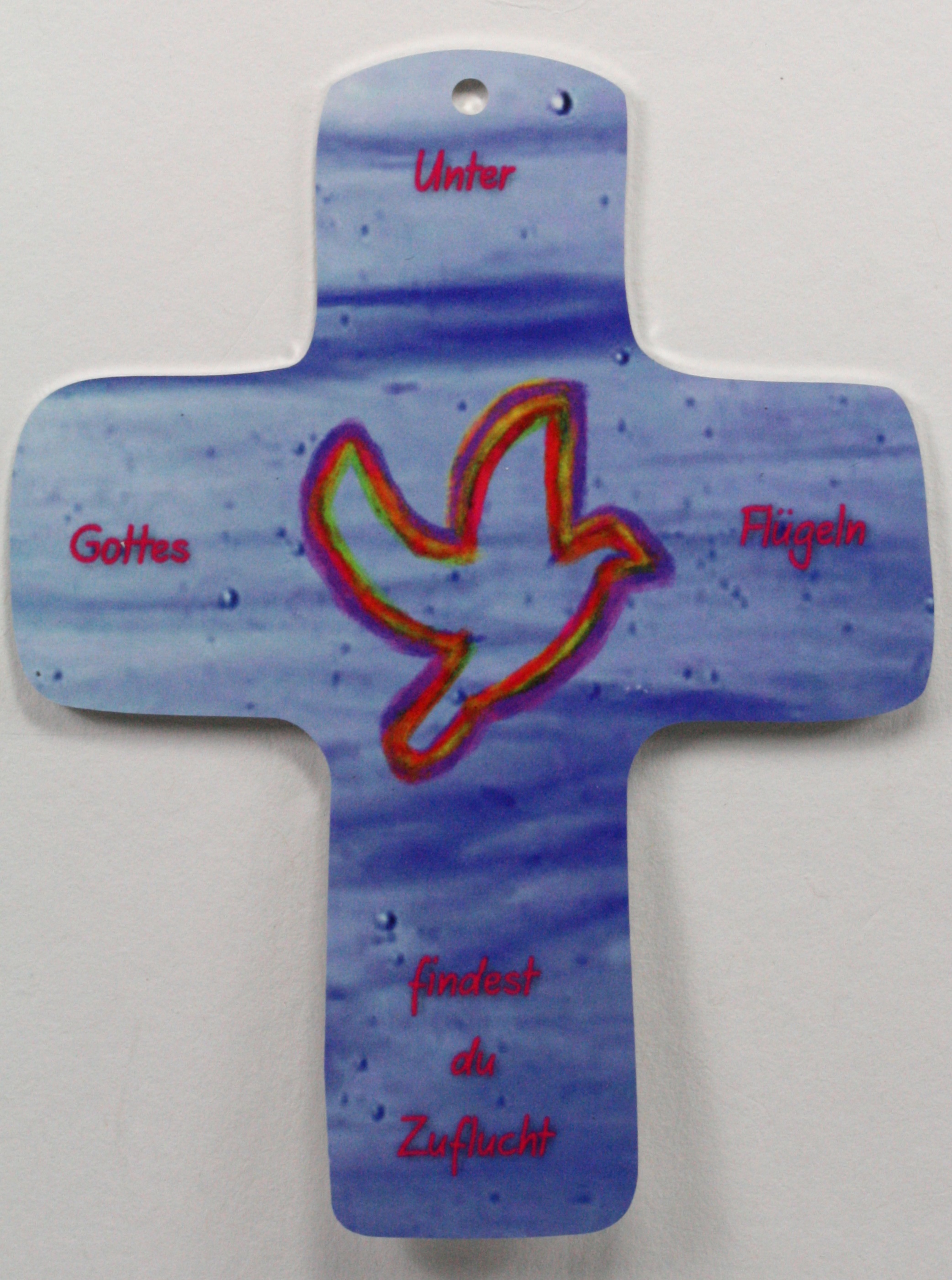 Holz-Kreuz - Unter Gottes Flügeln Holz-Kreuz - Unter Gottes Flügeln