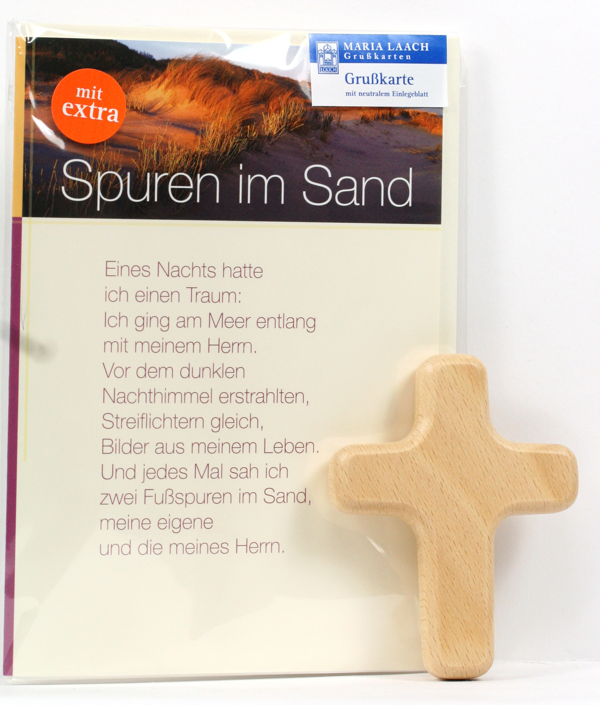 Neutrale Karte - Spuren im Sand & Kreuz Neutrale Karte - Spuren im Sand & Kreuz