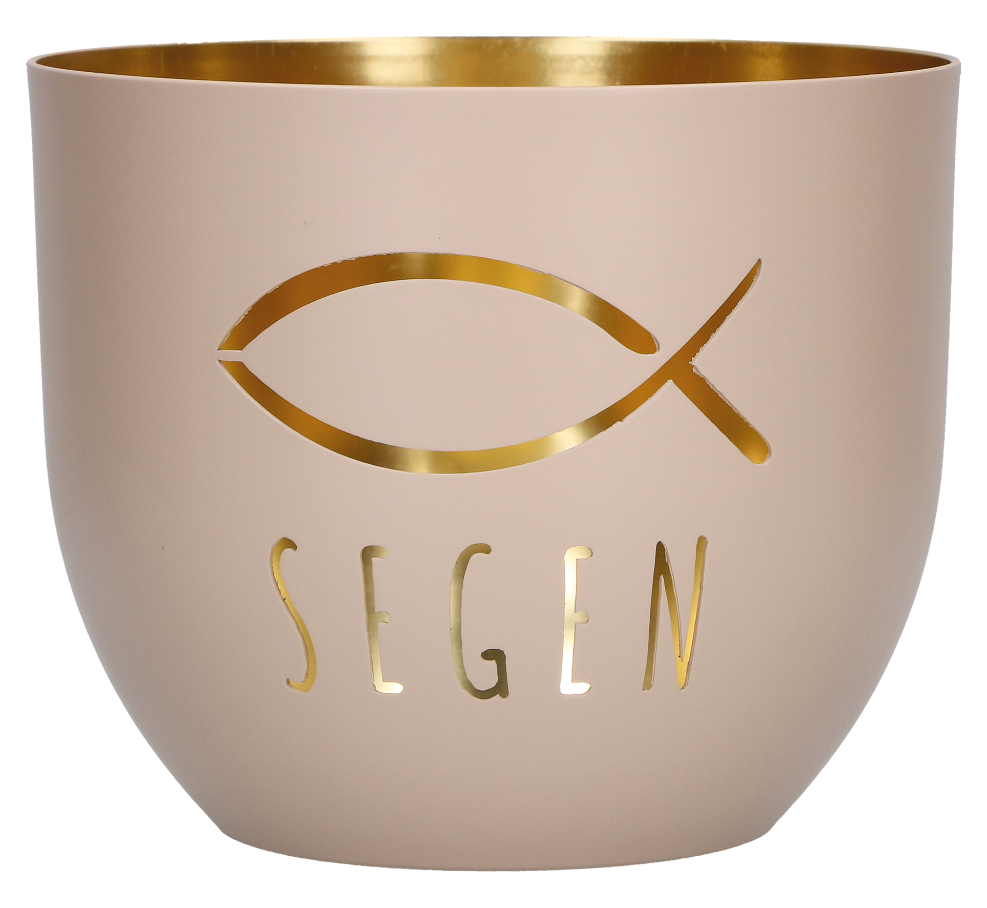 Metallwindlicht - Segen & Fisch