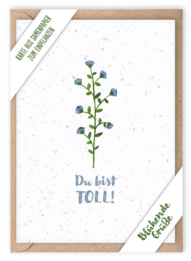 Neutrale Karte - Du bist Toll! & Samenpapier