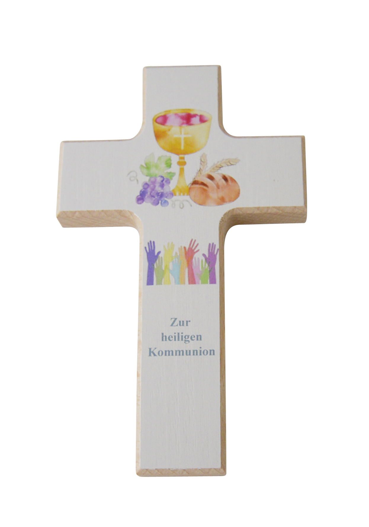 Kinderkreuz zur Kommunion - Kelch &  Kinderhände Kinderkreuz zur Kommunion - Kelch &  Kinderhände