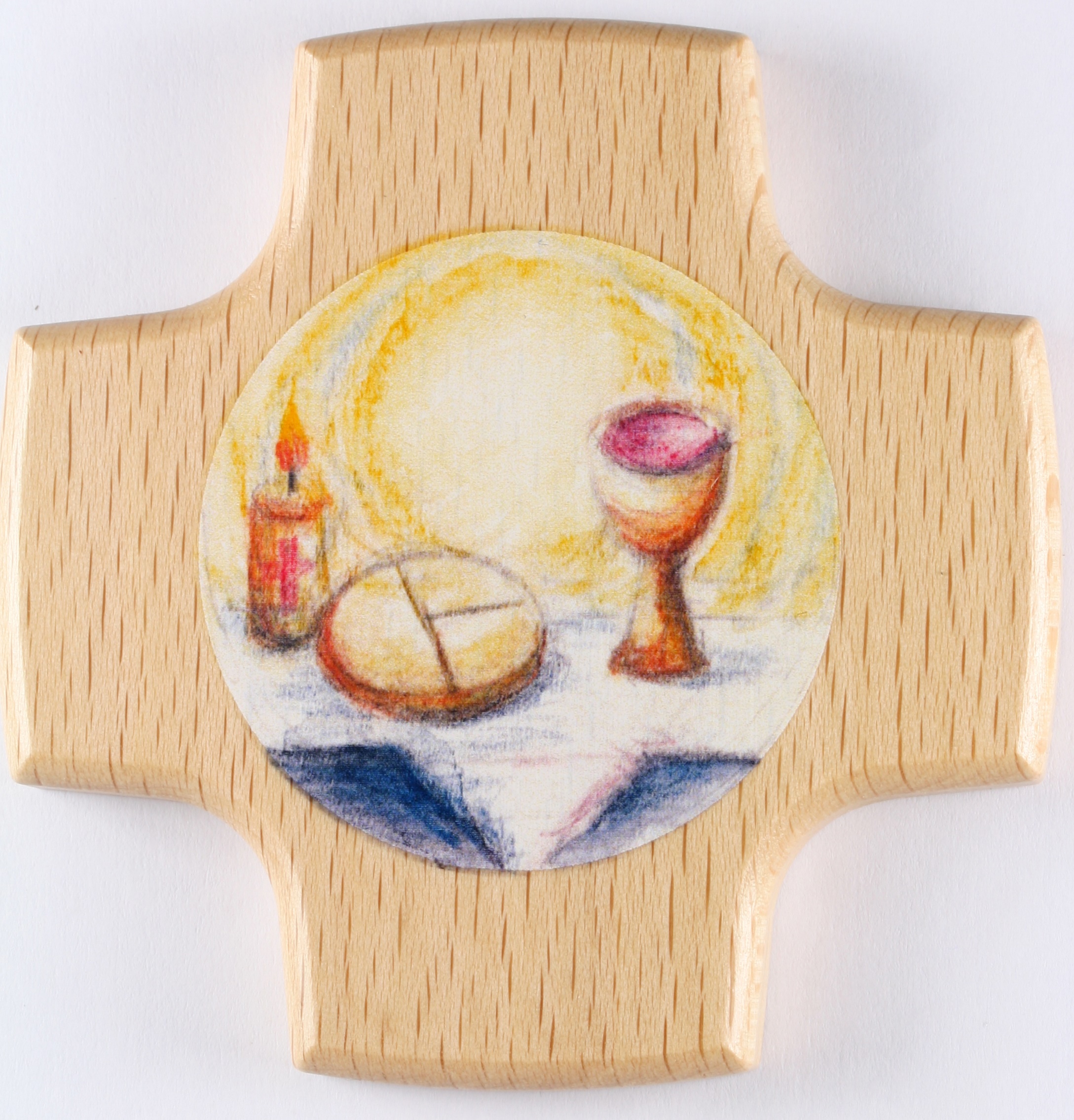Kommunionkreuz - Kerze, Brot & Wein Kommunionkreuz - Kerze, Brot & Wein