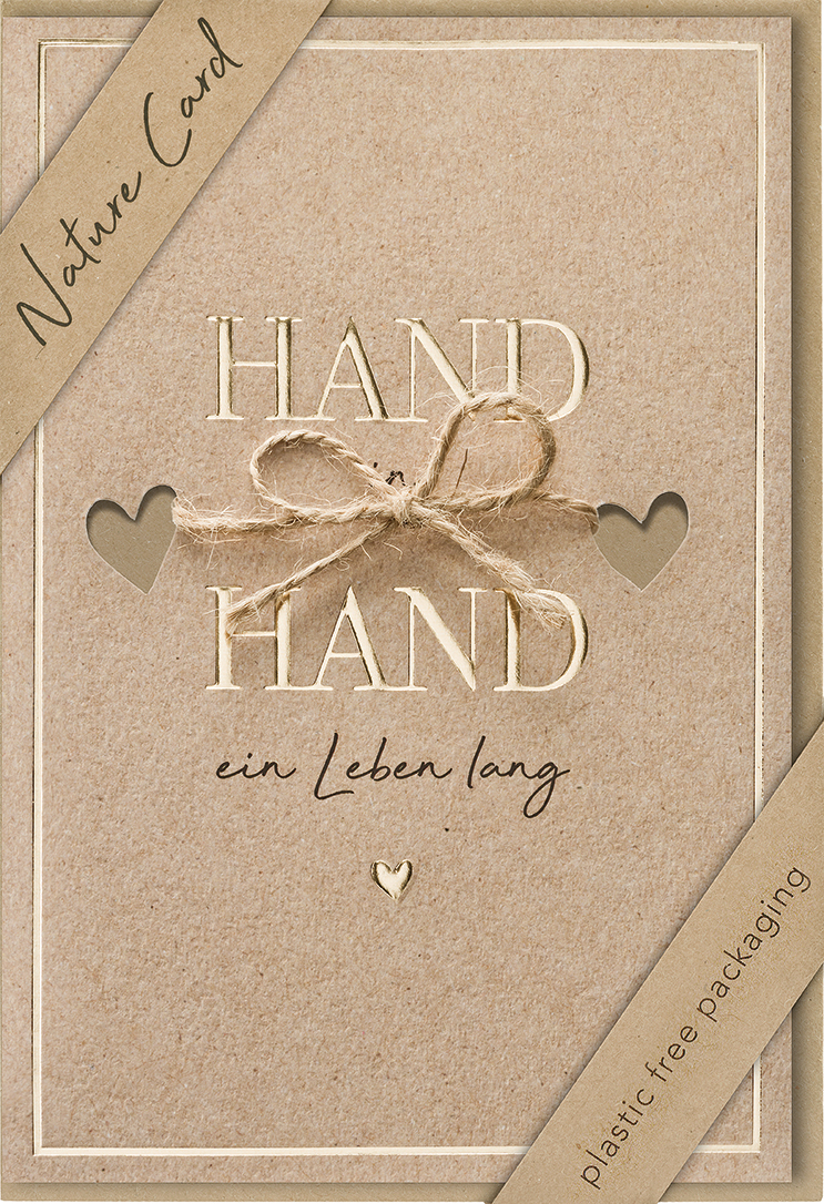 Karte zur Hochzeit - Hand & Hand Karte zur Hochzeit - Hand & Hand