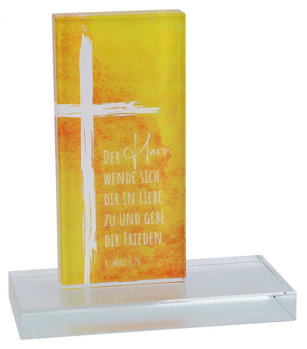 Glasstele - Frieden & Kreuz Glasstele - Frieden & Kreuz