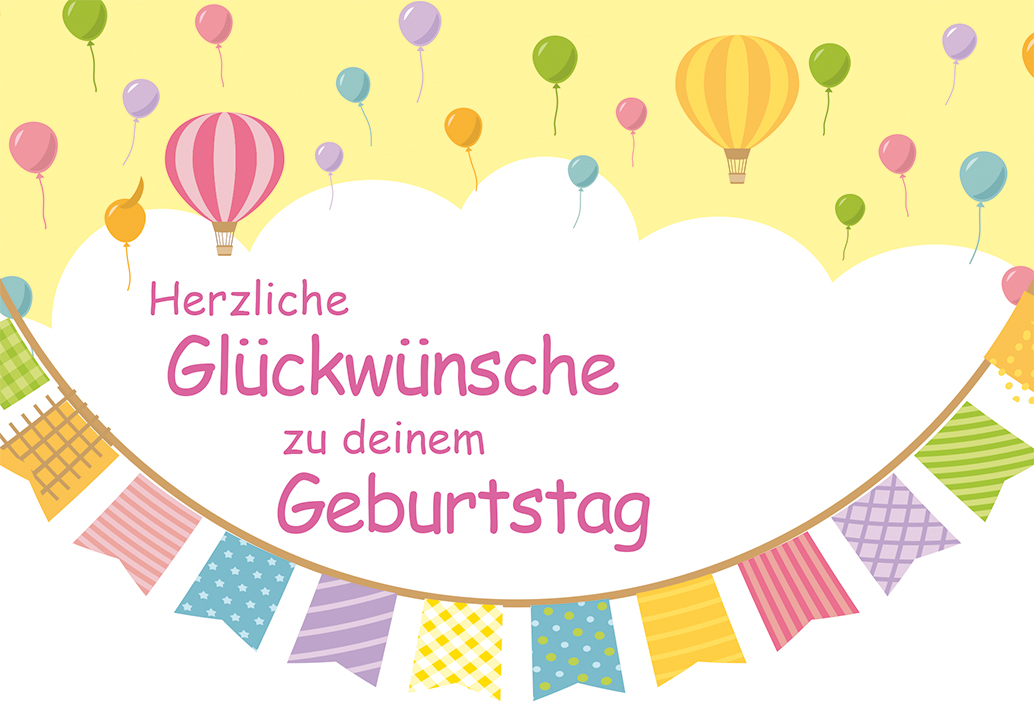 Karte zum Kindergeburtstag - Stickerbogen & Jahreszahl