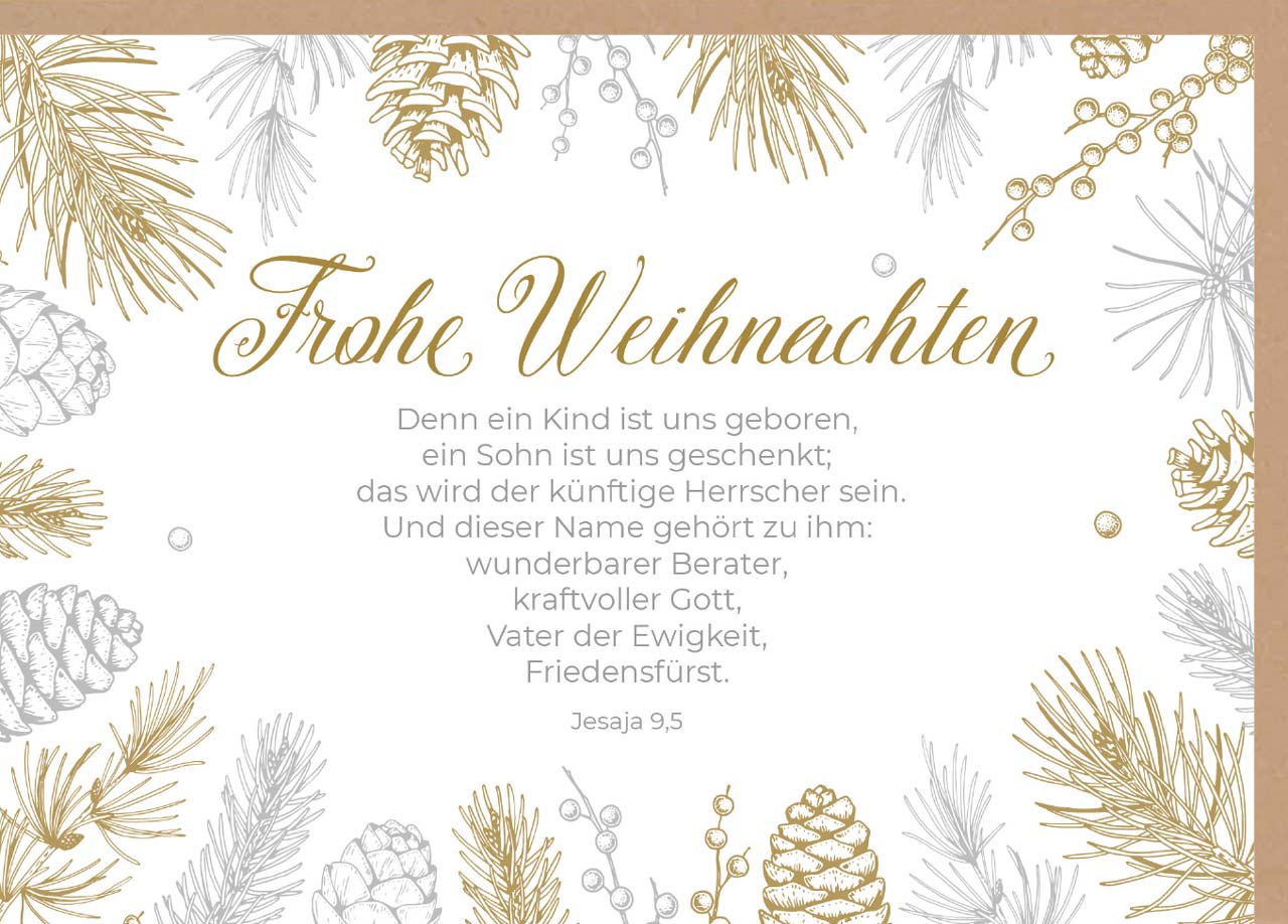 Karte zu Weihnachten  - Denn ein Kind ist uns geboren...