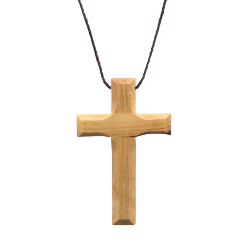 Halskette - Olivenholz-Kreuz & Länglich Halskette - Olivenholz-Kreuz & Länglich