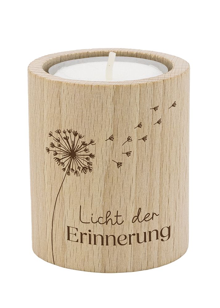 Teelichthalter - Licht der Erinnerung & Pusteblume
