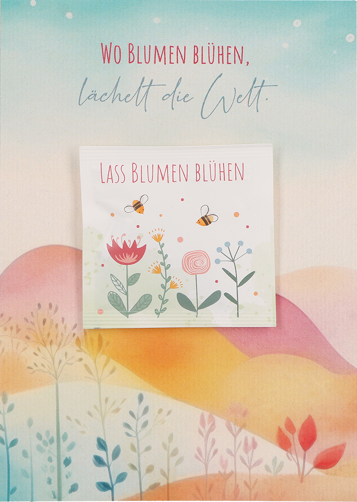 Geburtstagskarte - Wo Blumen blühen... & Blumensamen-Tütchen Geburtstagskarte - Wo Blumen blühen... & Blumensamen-Tütchen
