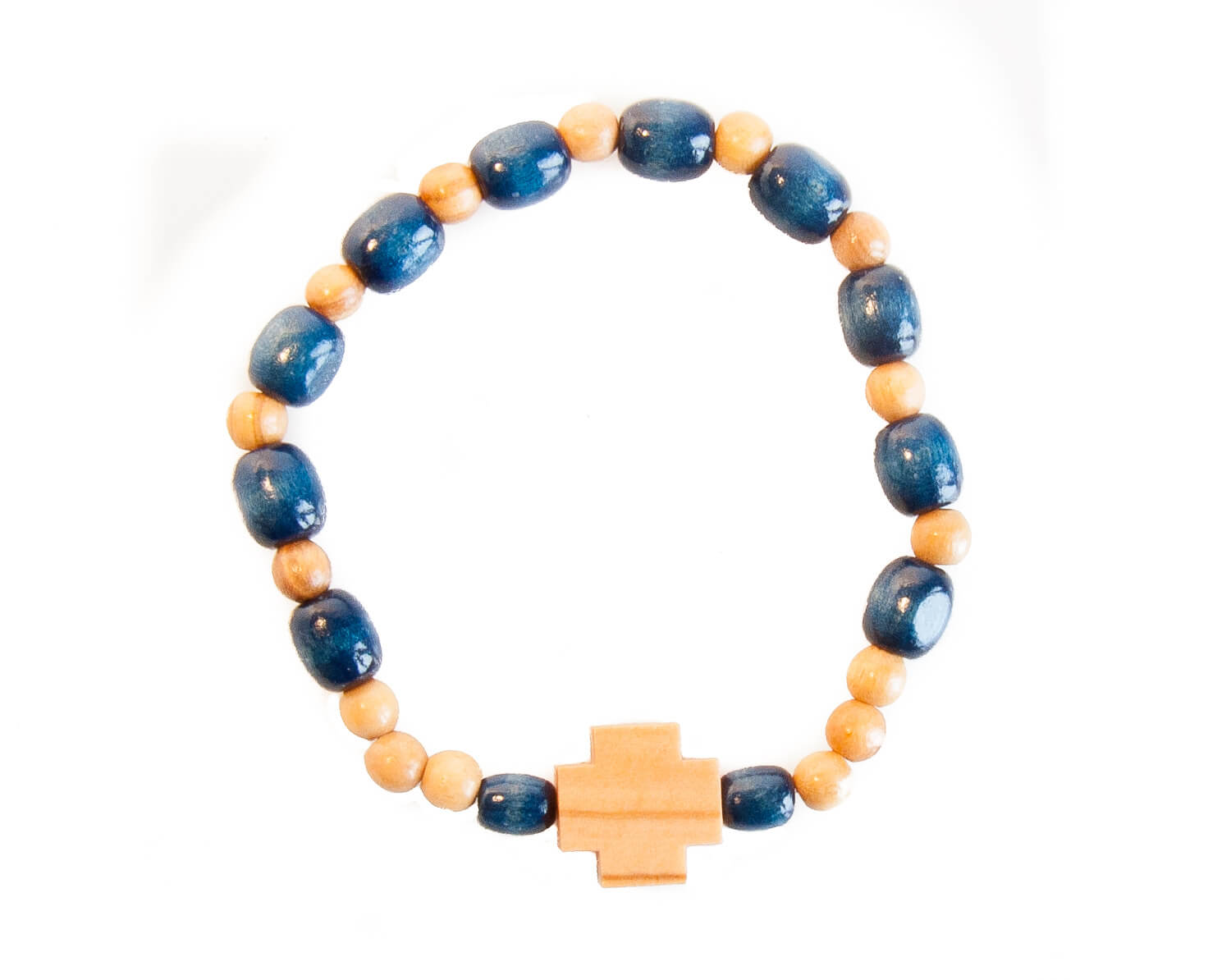 Rosenkranz-Armband - Holzperlen mit Holzkreuz Rosenkranz-Armband - Holzperlen mit Holzkreuz