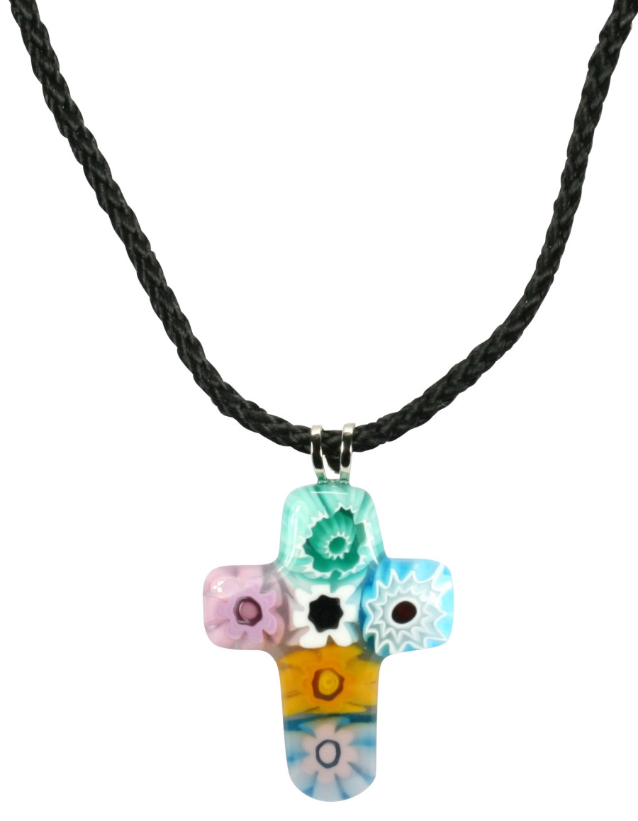 Halskette - Kreuz & Muranoglas Halskette - Kreuz & Muranoglas
