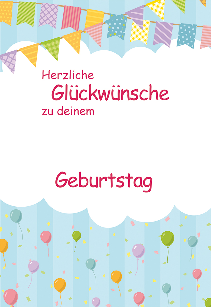 Karte zum Kindergeburtstag - Jahreszahl & Stickerbogen