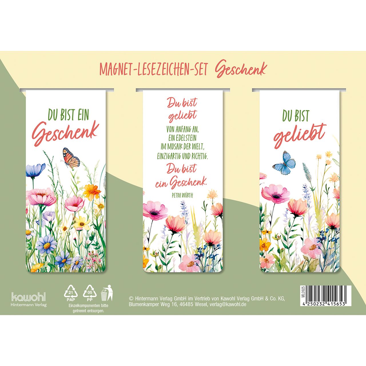 Magnet-Lesezeichen – Du bist ein Geschenk & 3er Pack