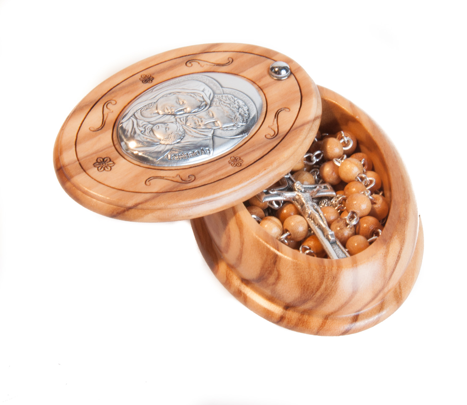 Rosenkranz-Set - Olivenholz Rosenrkranz & Eui mit der Hl. Familie Rosenkranz-Set - Olivenholz Rosenrkranz & Eui mit der Hl. Familie